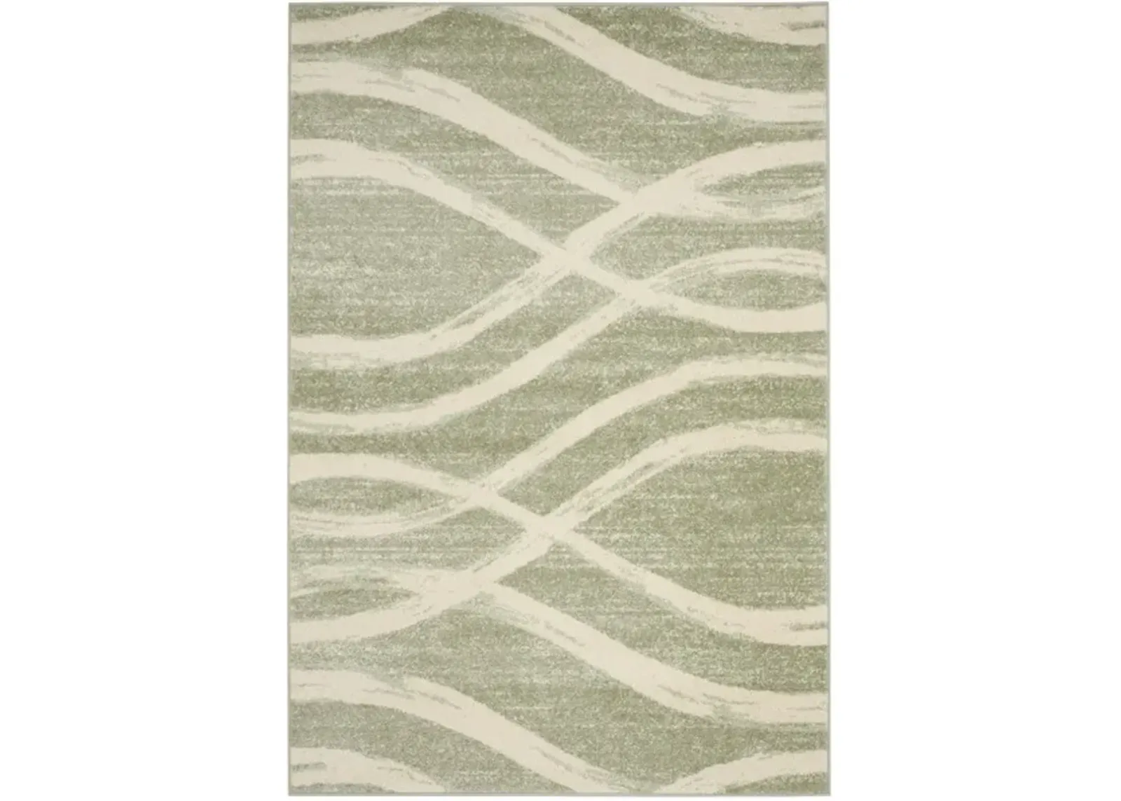 Adirondack Contemporary Sage / Cream 6' X 6' Square Powerloomed Rug