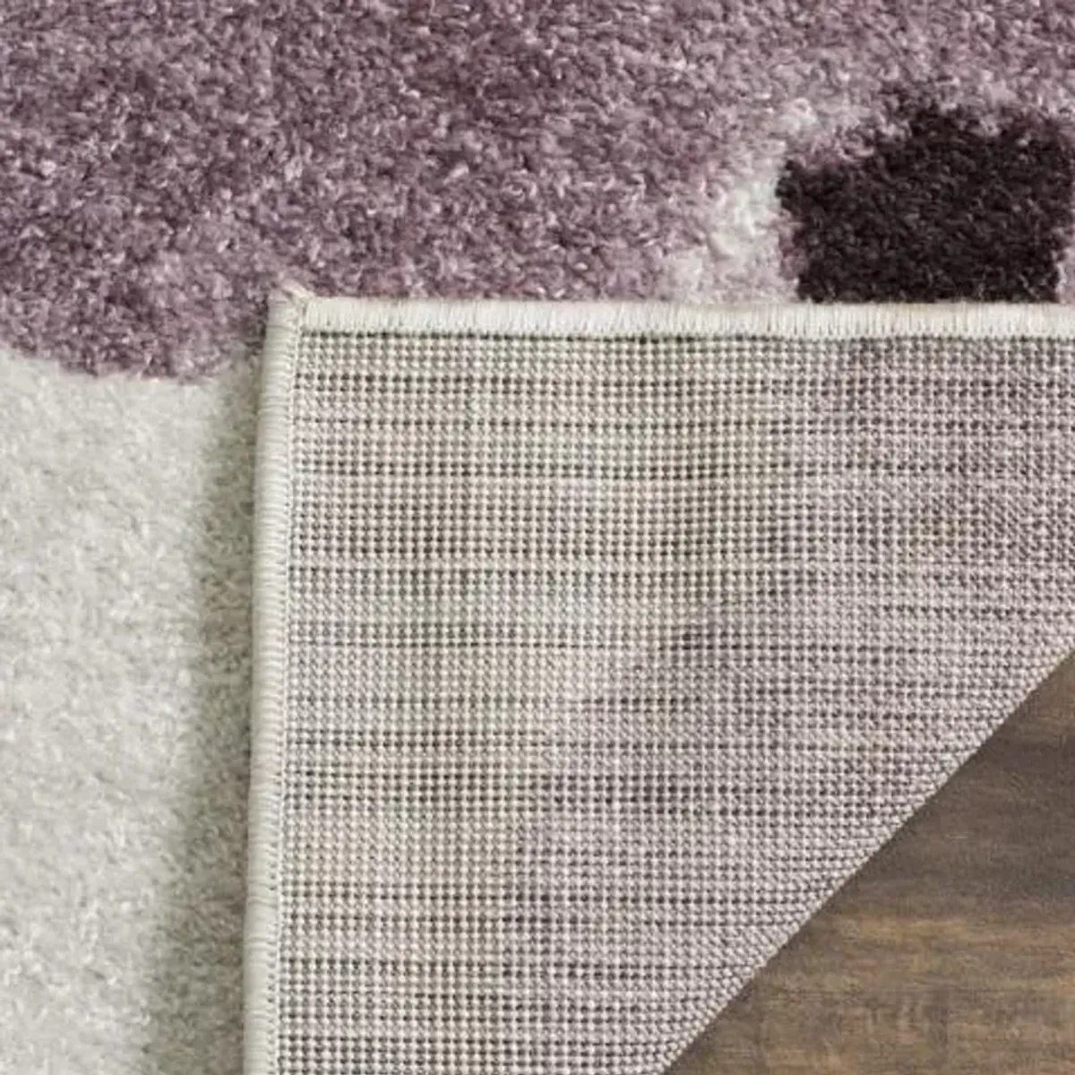 Adirondack Contemporary Ivory / Purple 2'-6" X 8' Powerloomed Rug