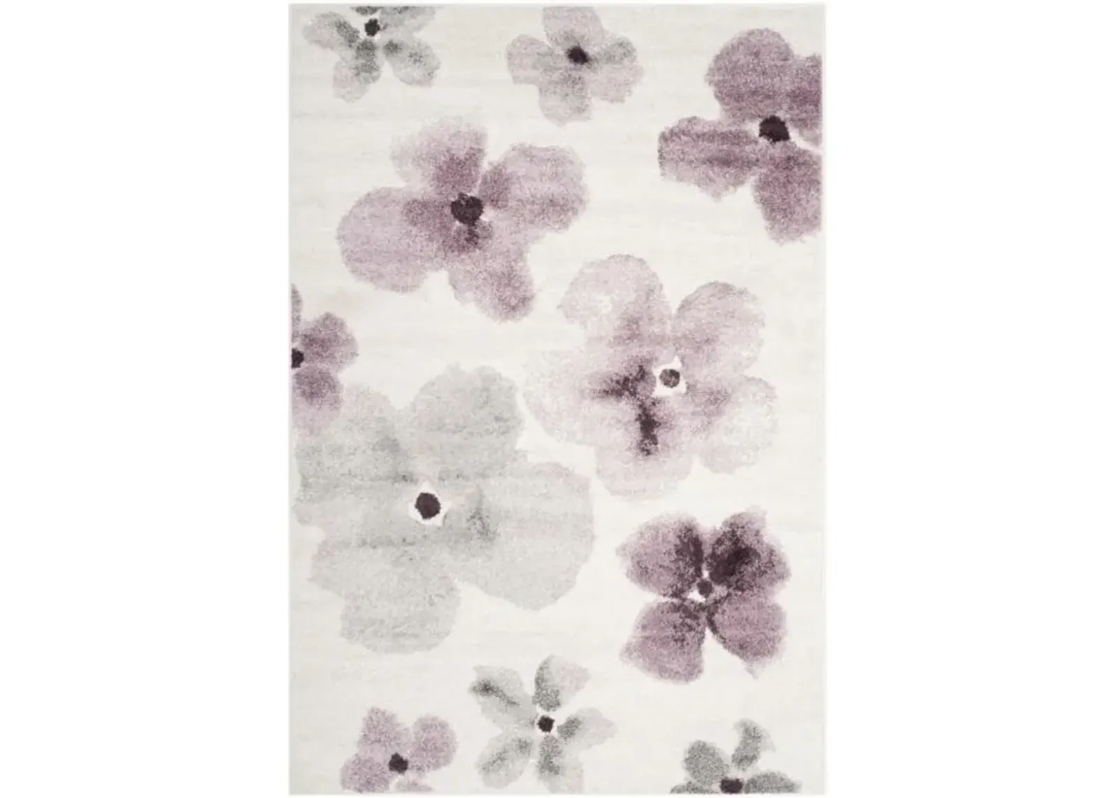 Adirondack Contemporary Ivory / Purple 2'-6" X 8' Powerloomed Rug