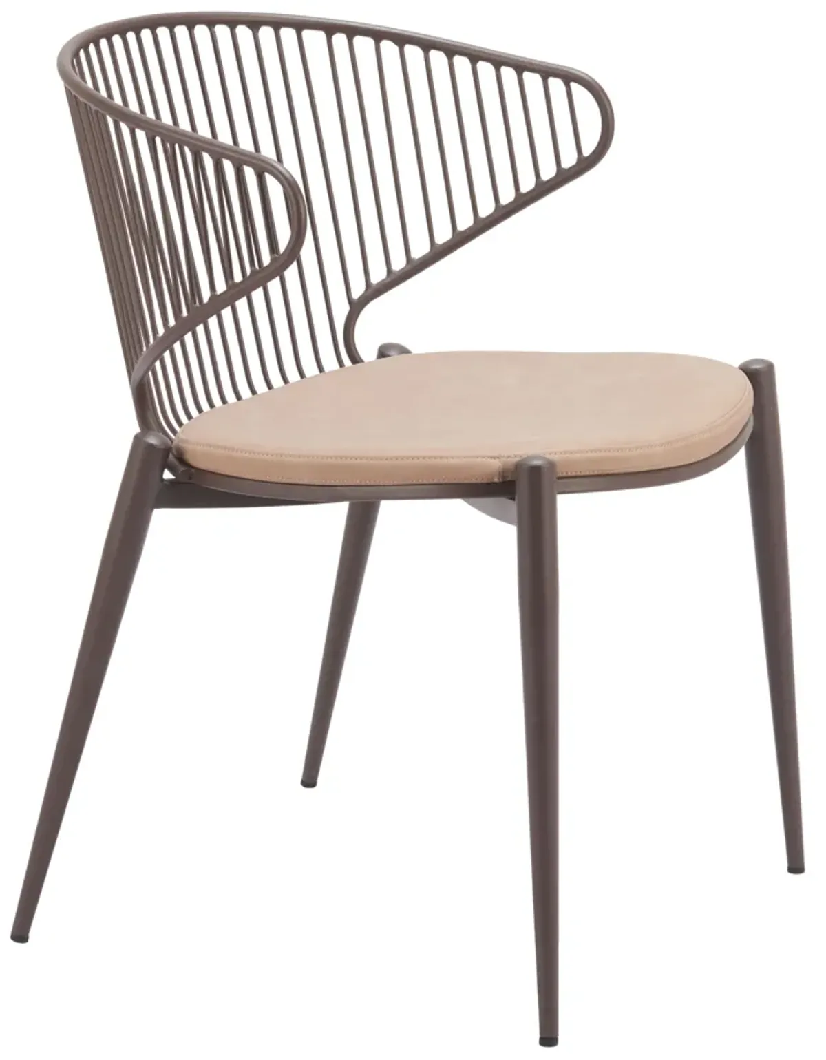 Silues Dining Chair Taupe & Brown