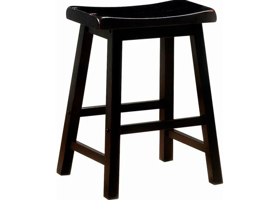 Durant Wooden Counter Height Stools Black (Set of 2)