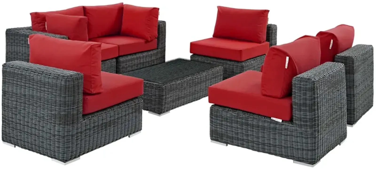 Summon 7 Piece Outdoor Patio Sunbrella® Sectional Set