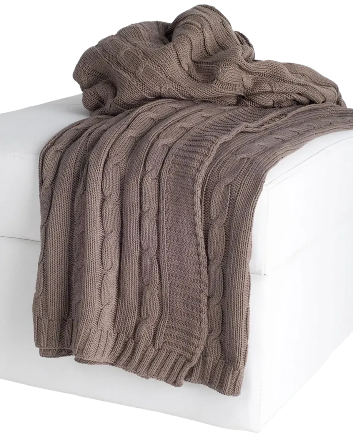 Cable Knit Taupe Throw