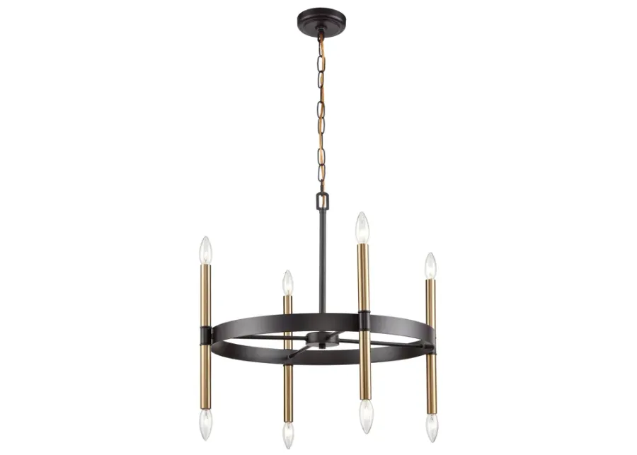 Notre Dame 6-Light Chandelier in Oil Rubbed Bronze and Gold