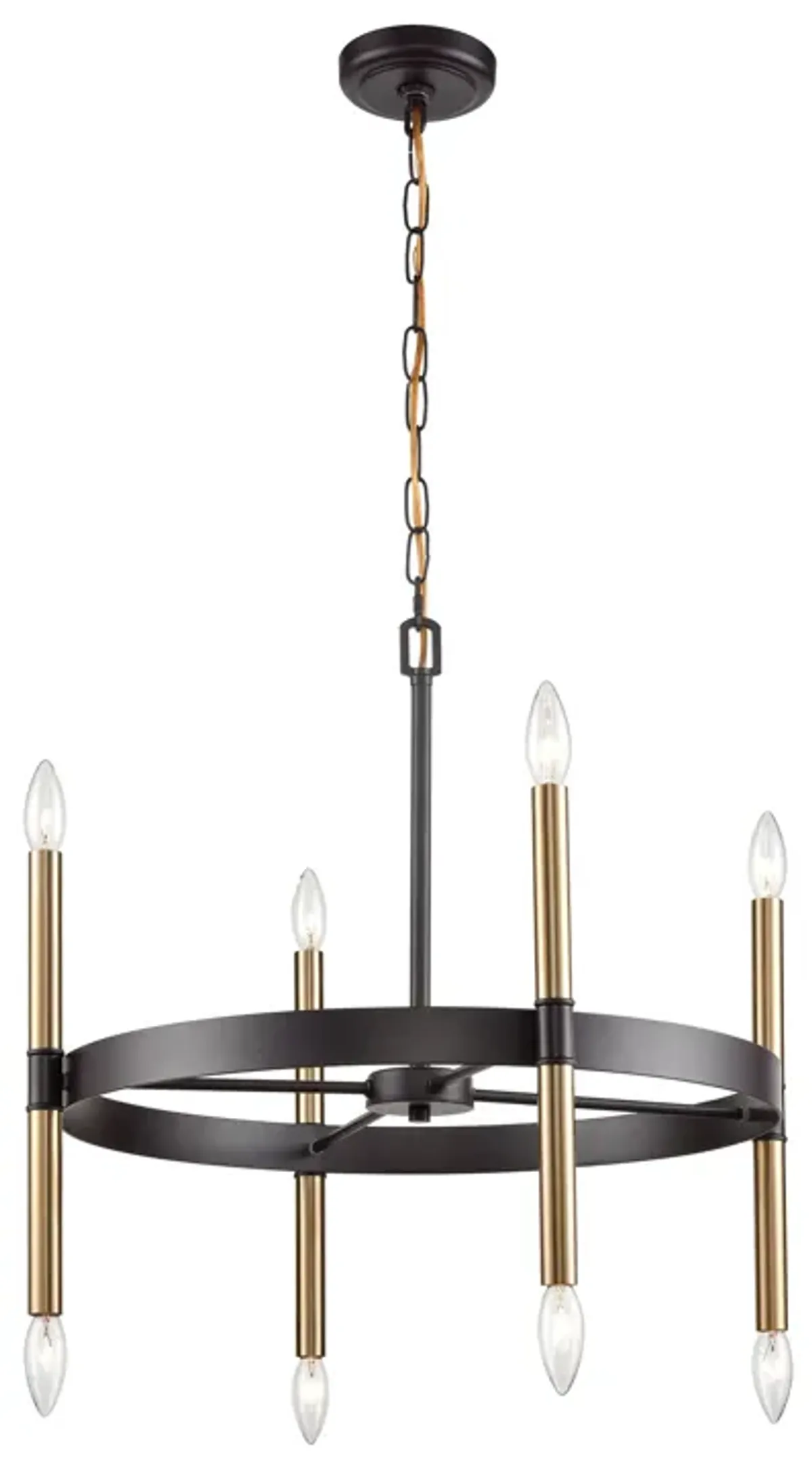 Notre Dame 6-Light Chandelier in Oil Rubbed Bronze and Gold