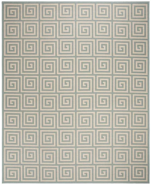 LINDEN 129 Collection LND129L-9 Cream / Aqua 9' X 12'