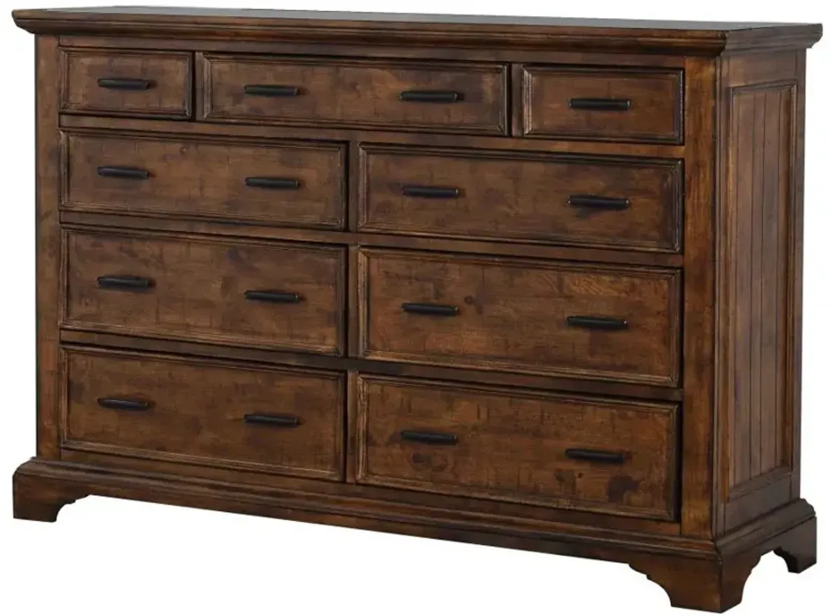 Elk Grove 9-drawer Dresser with Jewelry Tray Vintage Bourbon