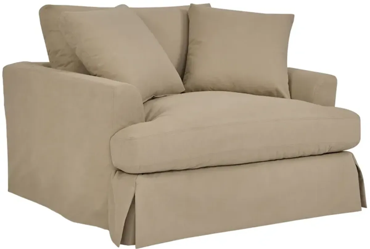 Ciara 53" Upholstered Chair And A Half In Sahara Brown