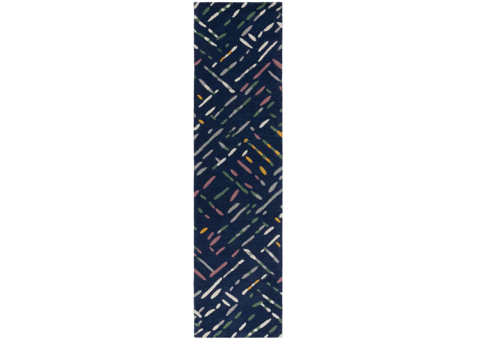 METRO 252 NAVY  2'-3' x 9' Runner Rug