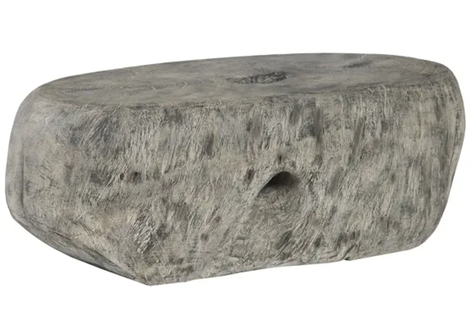 Cast Organic River Stone Coffee Table, Resin, Faux Gray Stone