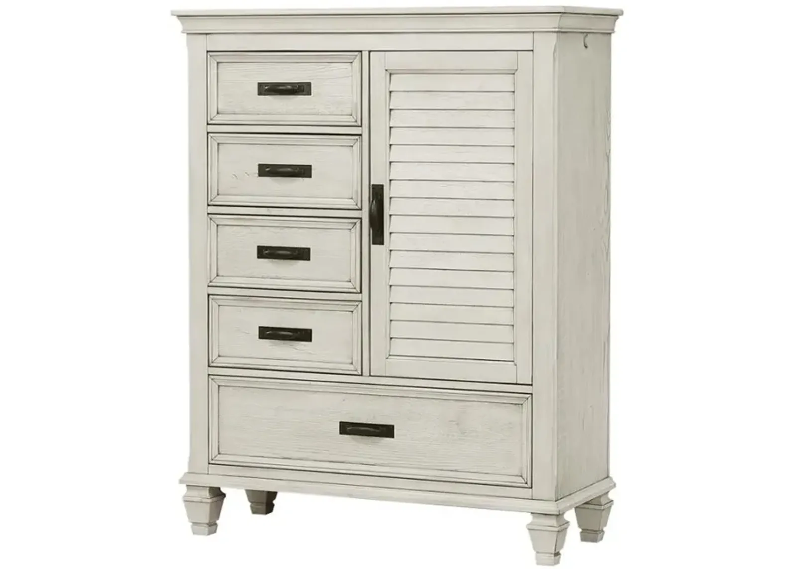 Franco 5-drawer Door Chest Antique White