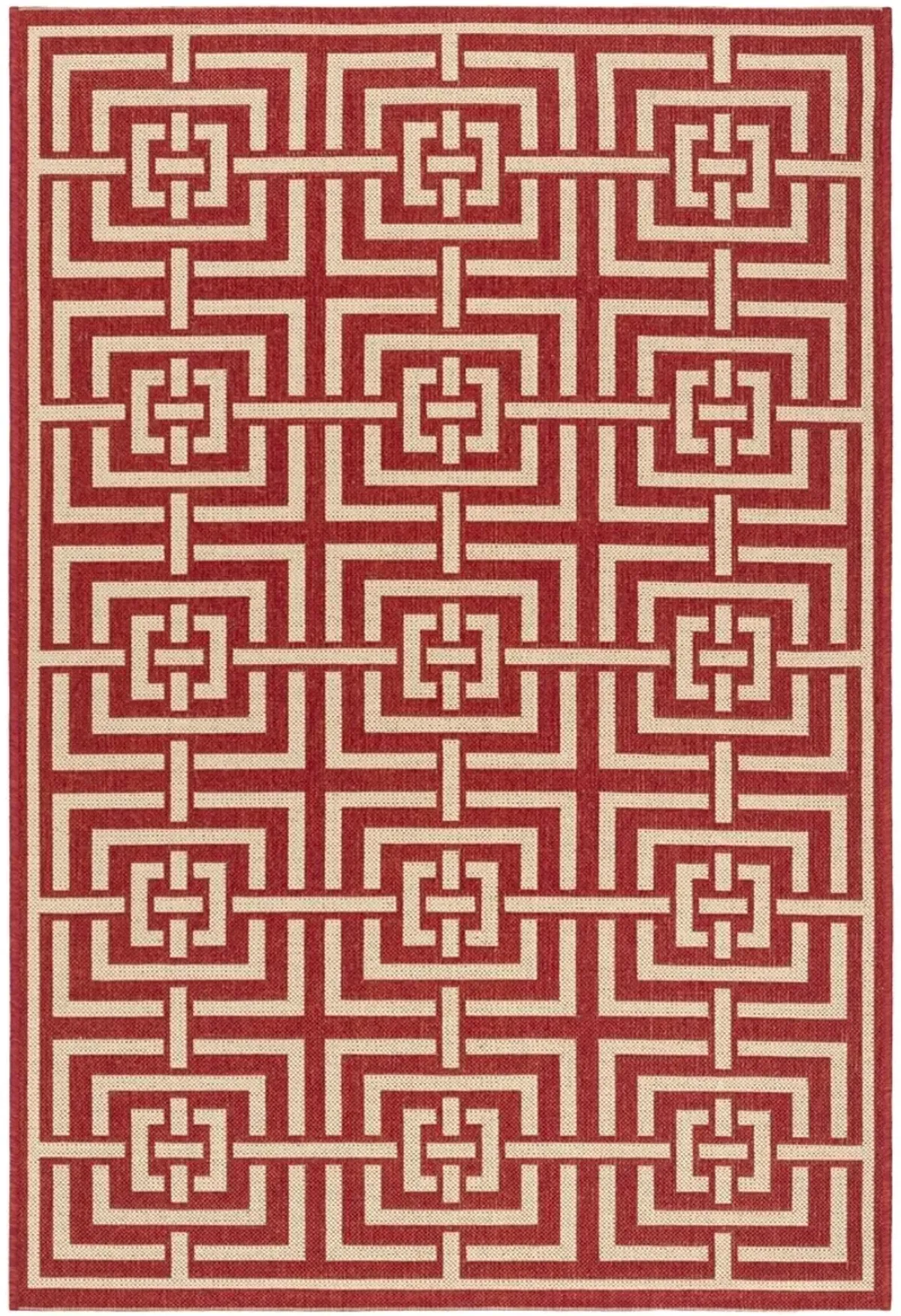 BEACH HOUSE 128 Red 2'-2' X 4' Accent Rug