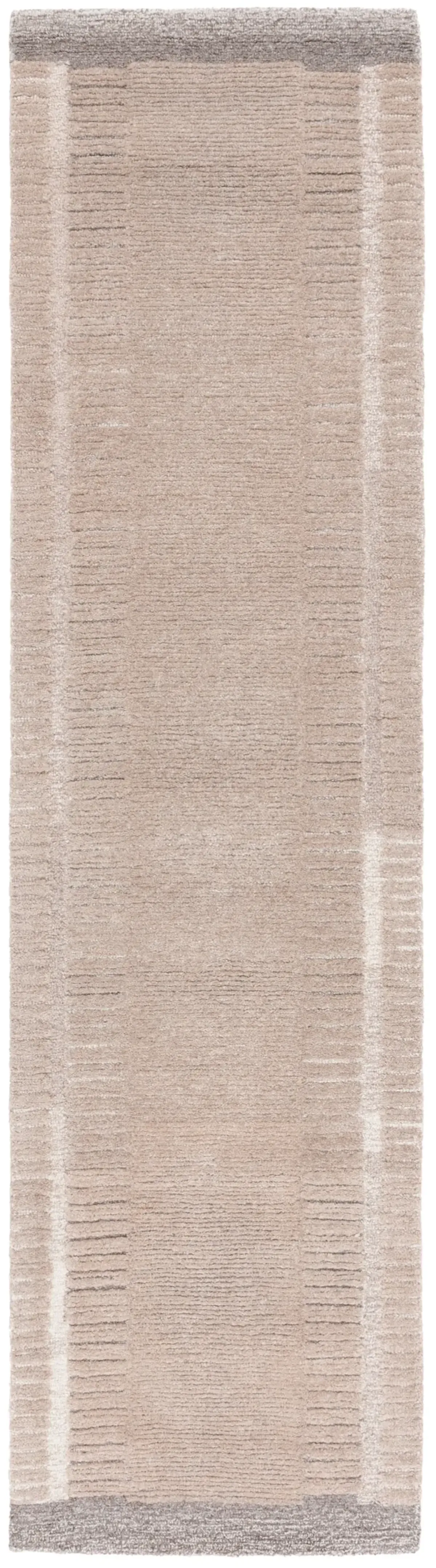 EBONY 607 BEIGE  2'-3' x 9' Runner Rug