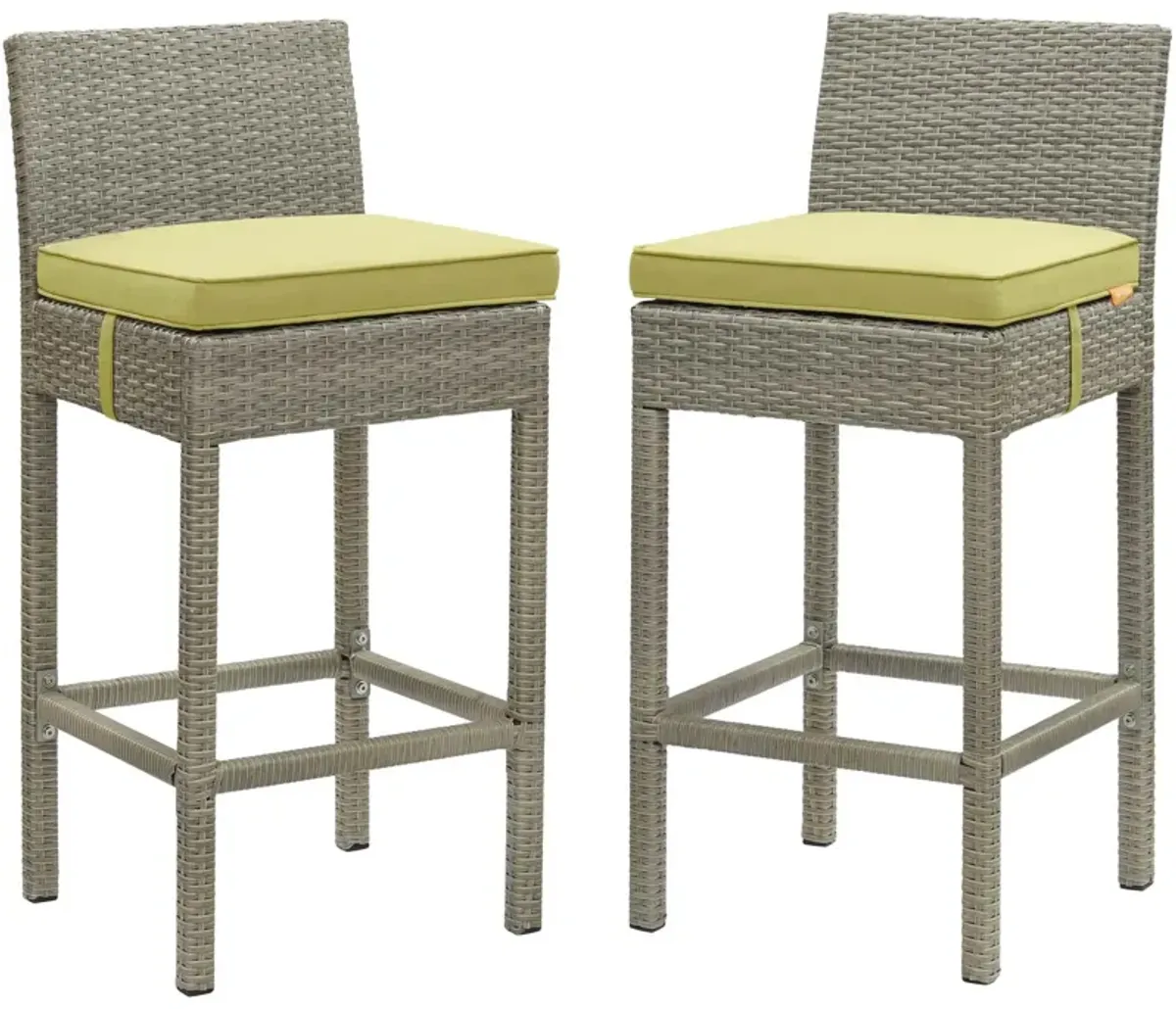 Conduit Bar Stool Outdoor Patio Wicker Rattan Set of 2