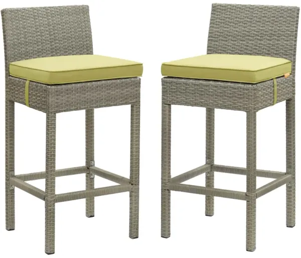 Conduit Bar Stool Outdoor Patio Wicker Rattan Set of 2