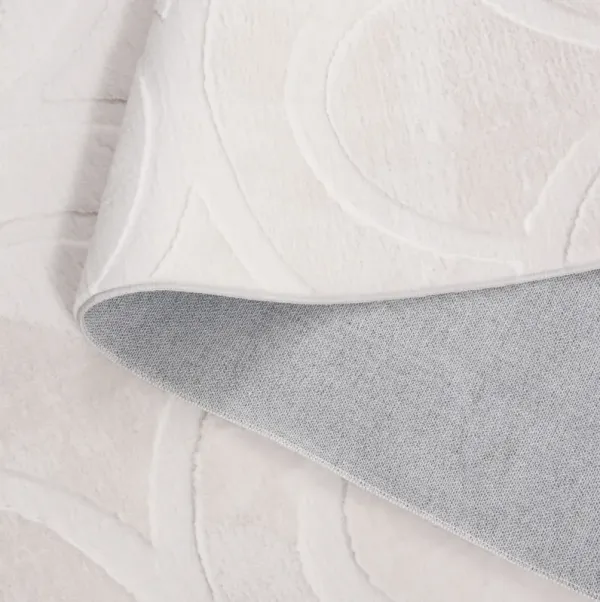 FAUX RABBIT FUR 872 IVORY 6' x 6' Square Square Rug