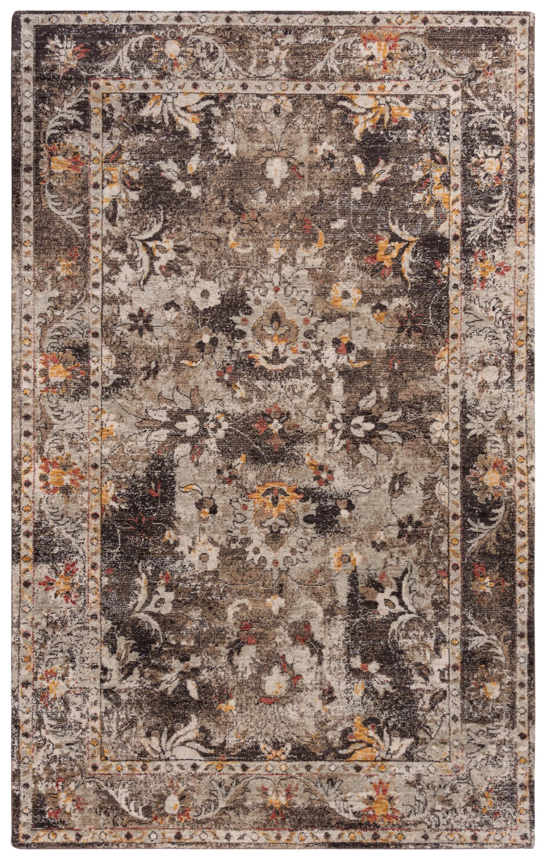 Ovation Brown/Beige distressed/classical N Z wool 9'x12' Rectangle Rug