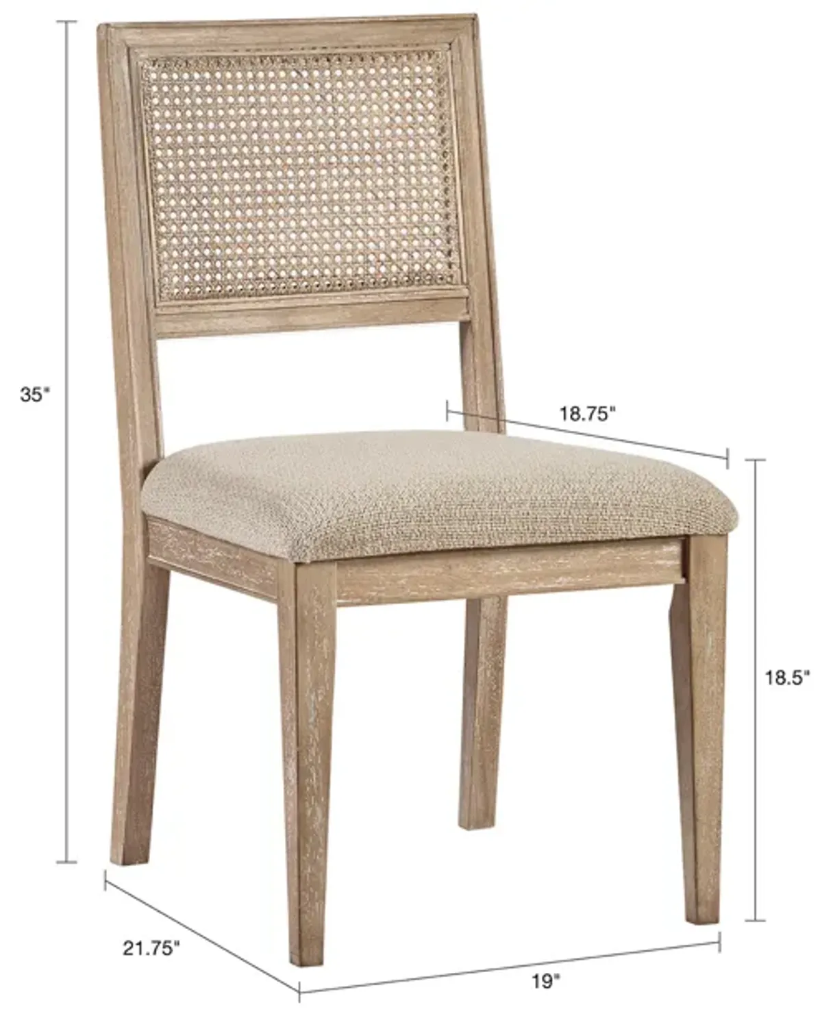 INK+IVY Kelly Light Brown Armless Dining Chair Set of 2