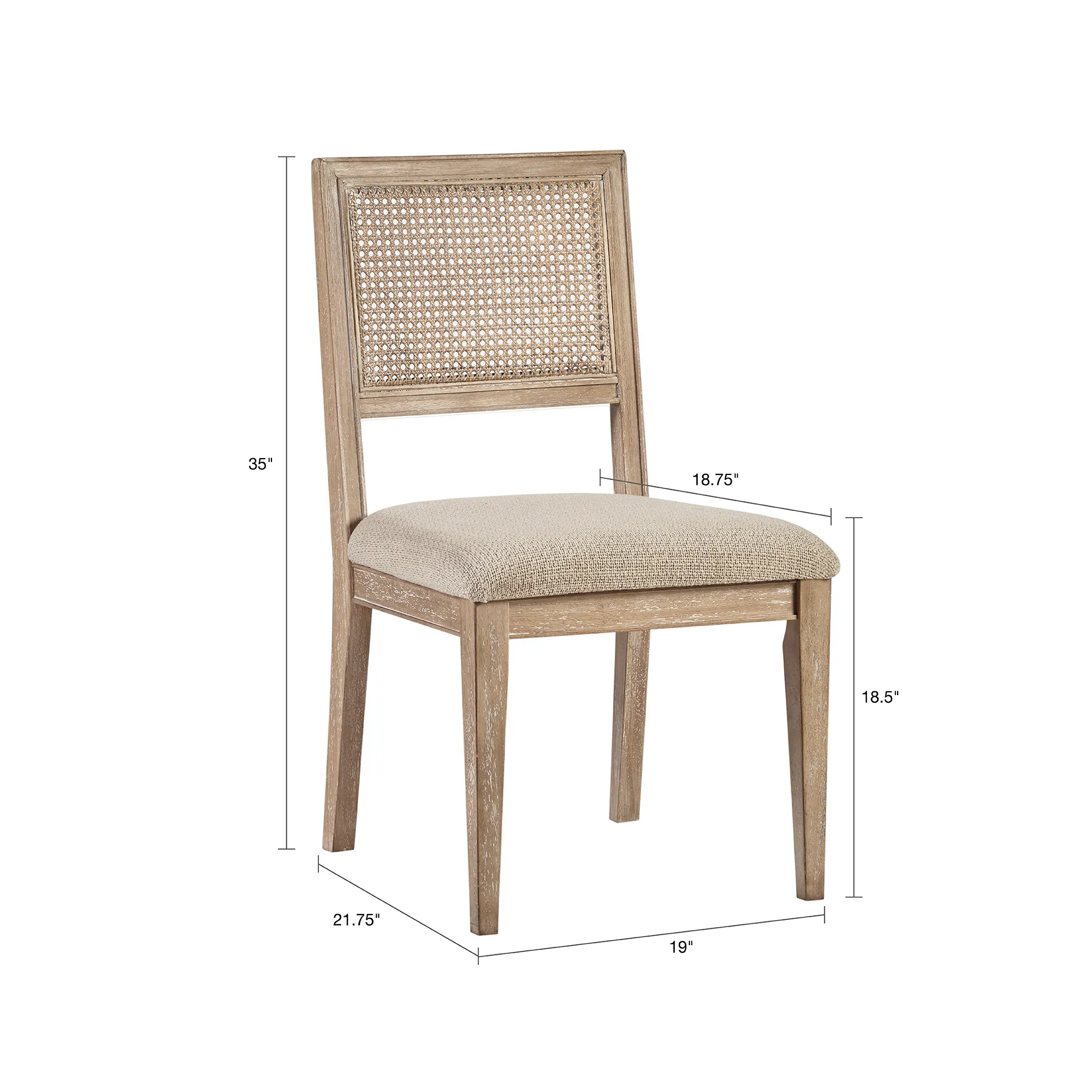 INK+IVY Kelly Light Brown Armless Dining Chair Set of 2