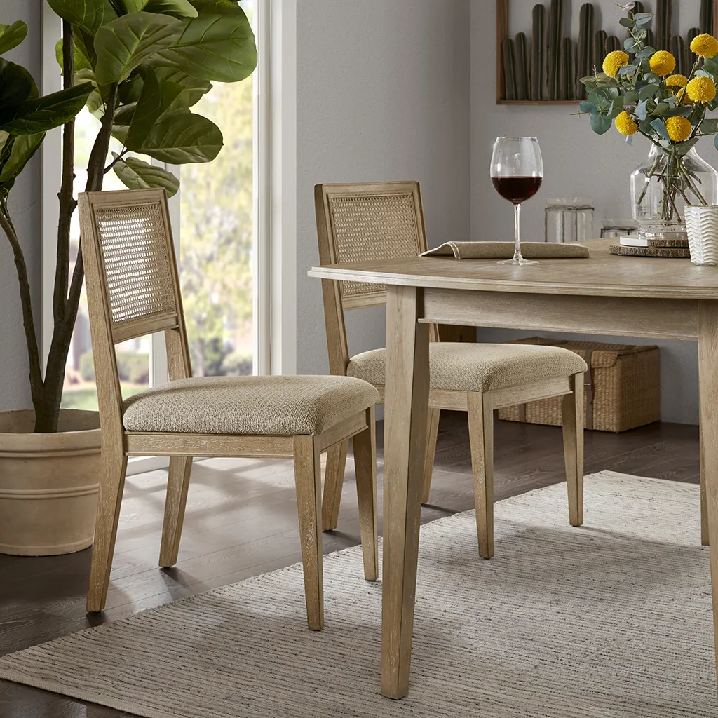 INK+IVY Kelly Light Brown Armless Dining Chair Set of 2