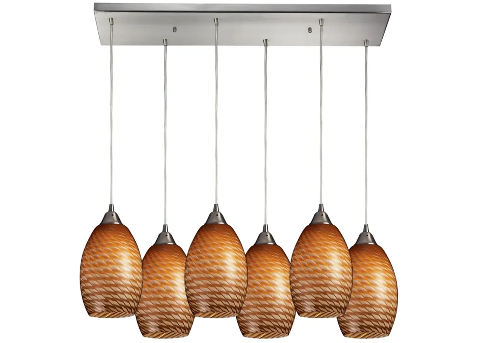 Mulinello 9" Wide 6-Light Mini Pendant - Satin Nickel