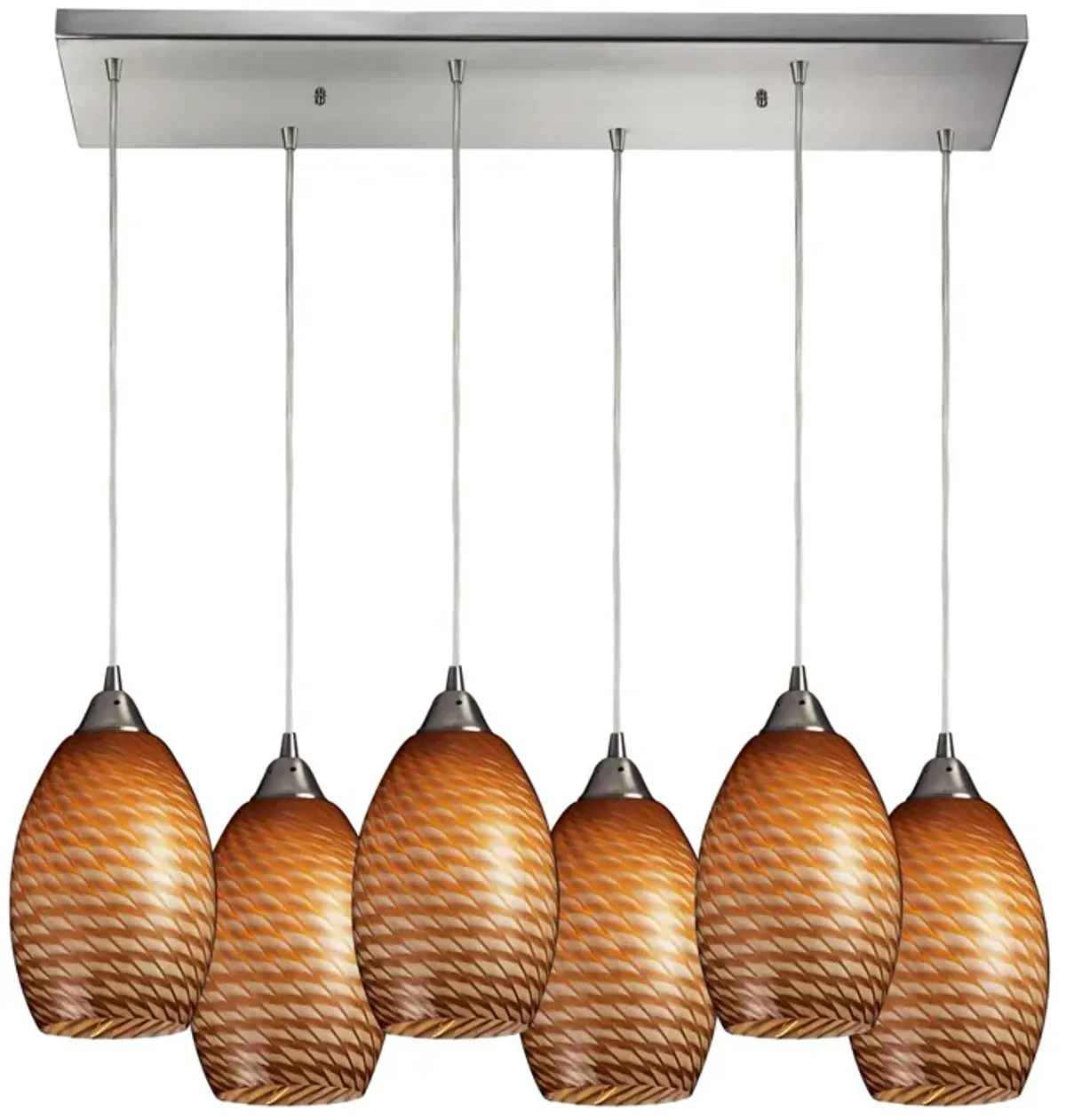 Mulinello 9" Wide 6-Light Mini Pendant - Satin Nickel