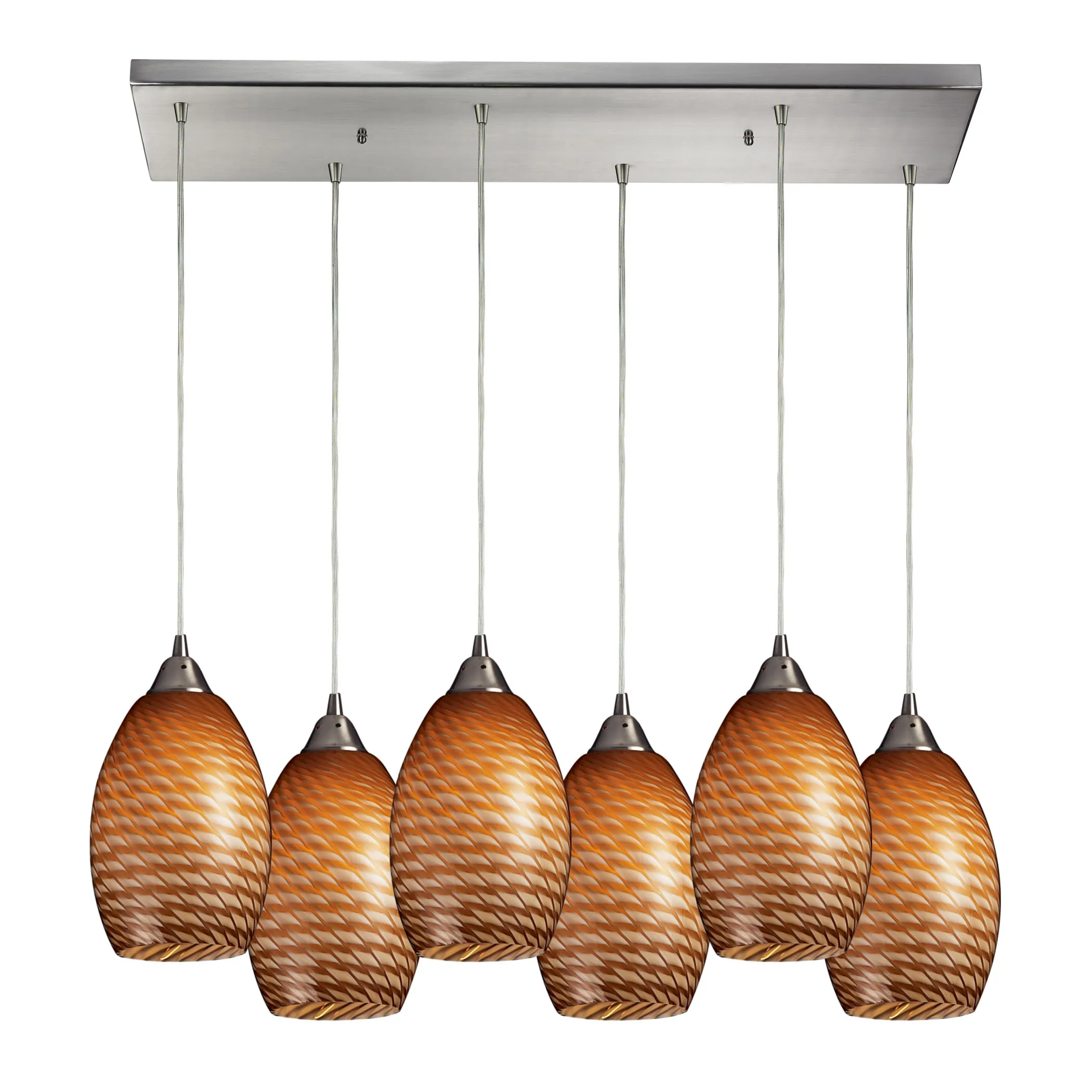 Mulinello 9" Wide 6-Light Mini Pendant - Satin Nickel