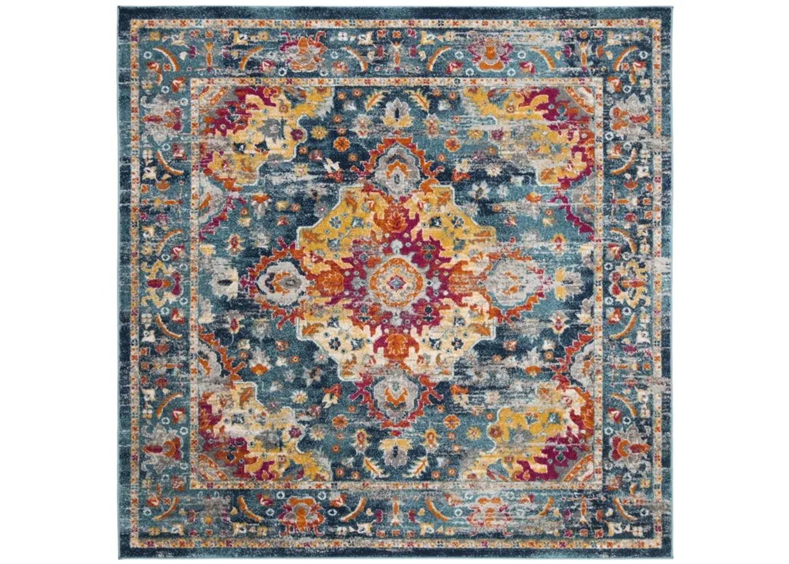 MADISON 154 TEAL  9' x 9' Square Square Rug