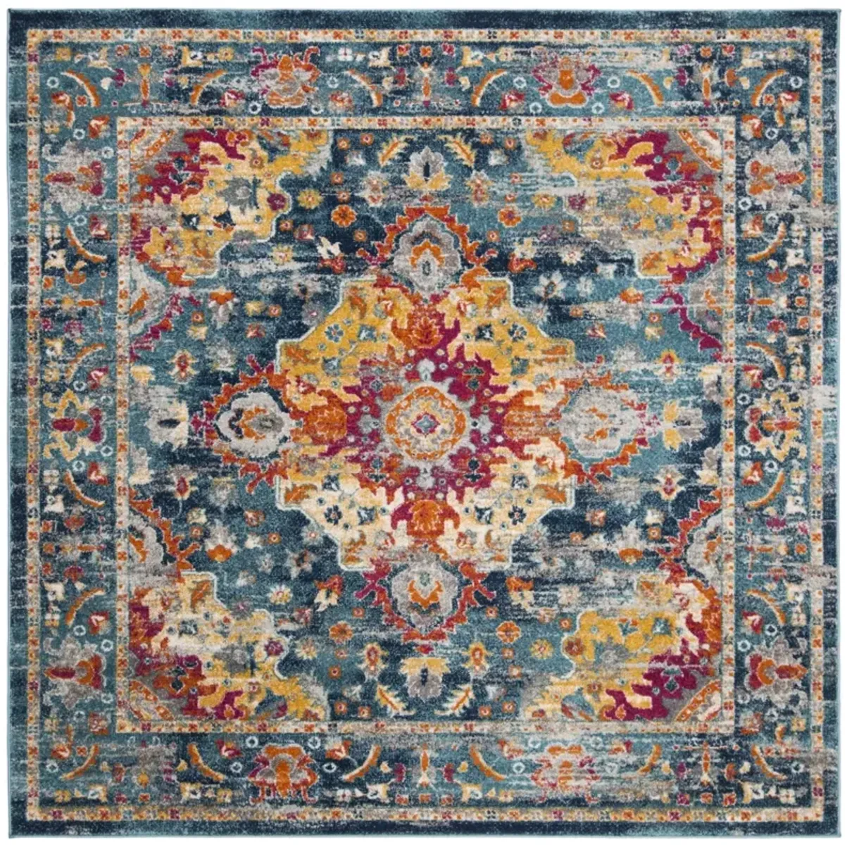 MADISON 154 TEAL  9' x 9' Square Square Rug