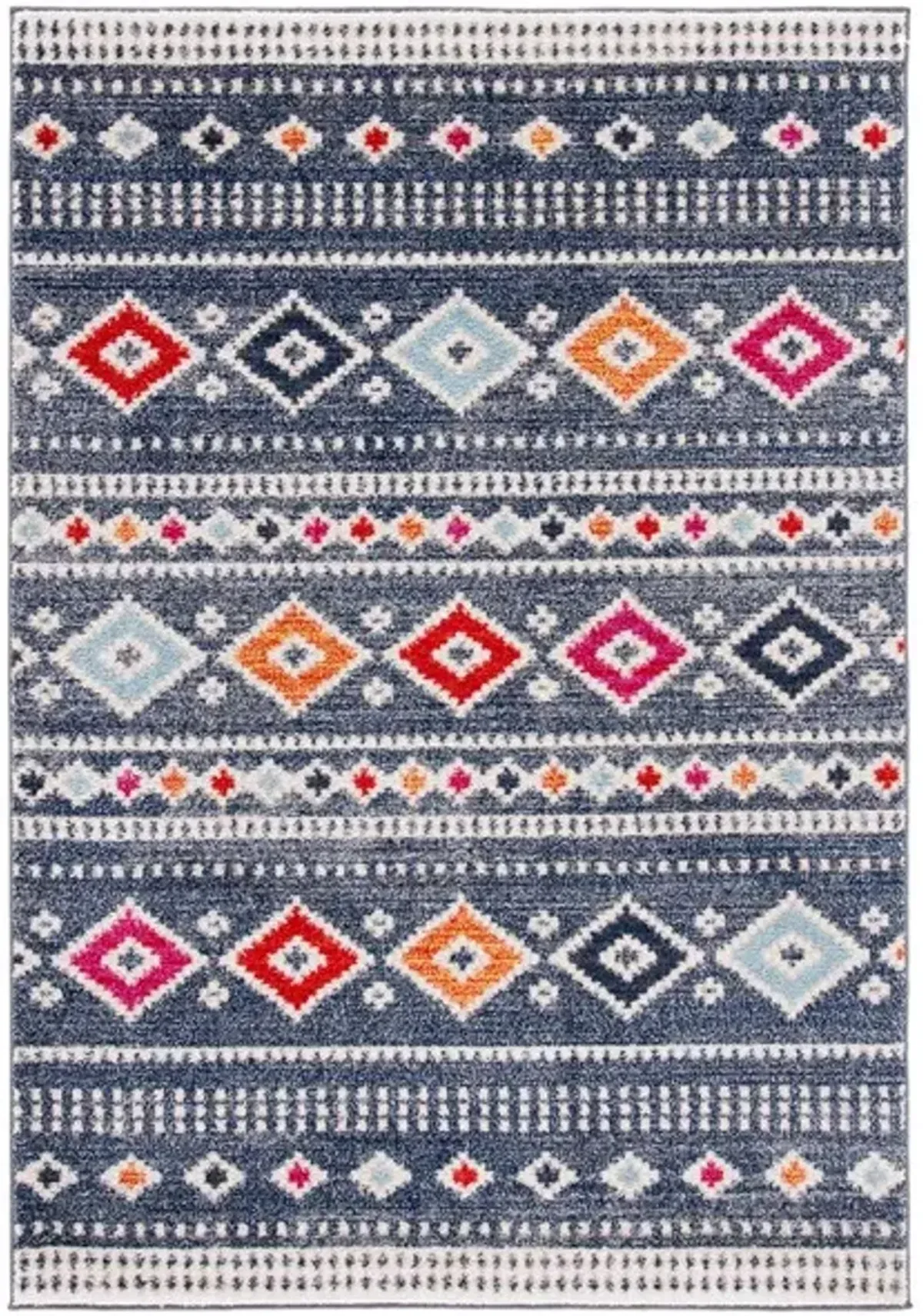 ADIRONDACK Contemporary Grey / Ivory 3' X 5' Powerloomed Rug