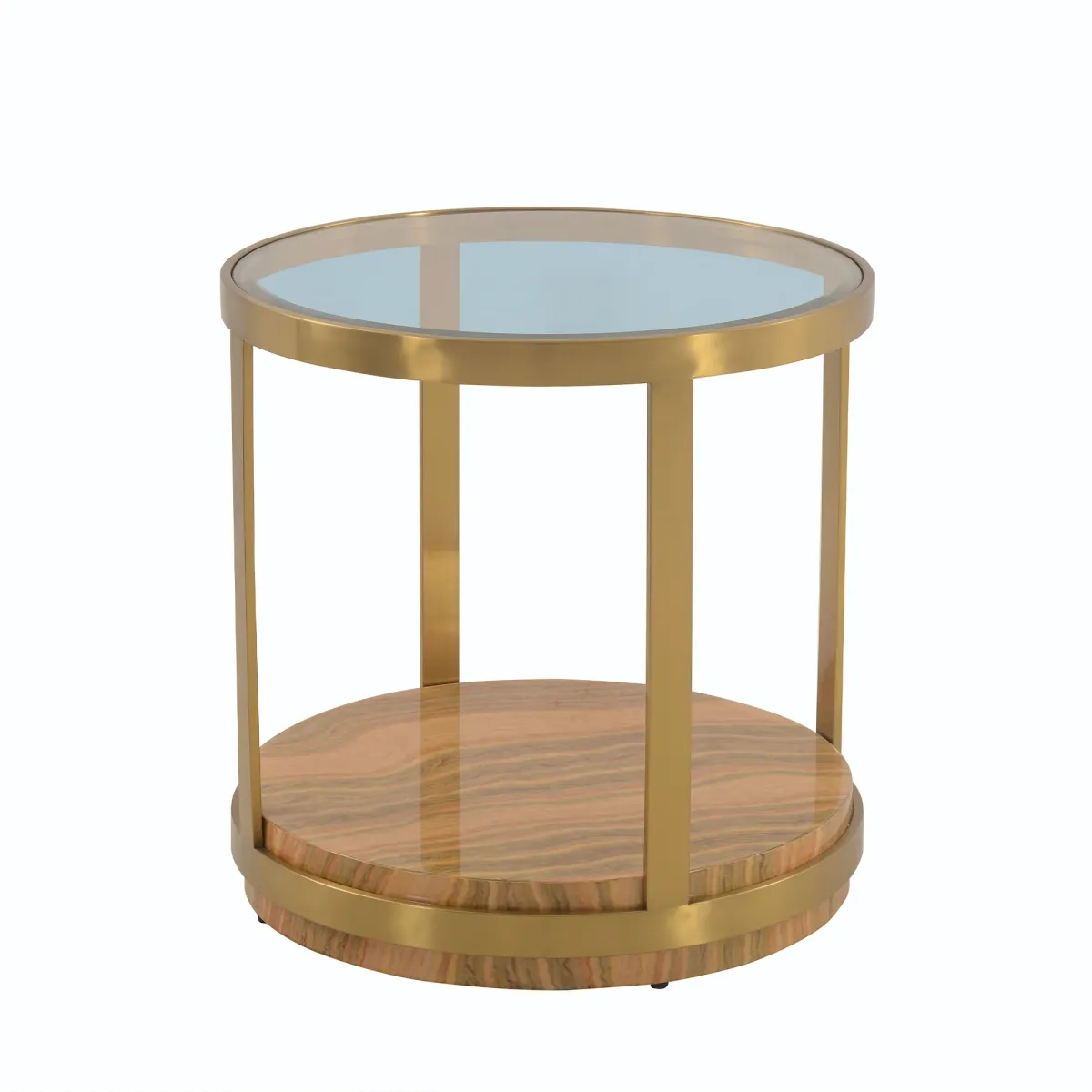 Hattie Glass Top End Table