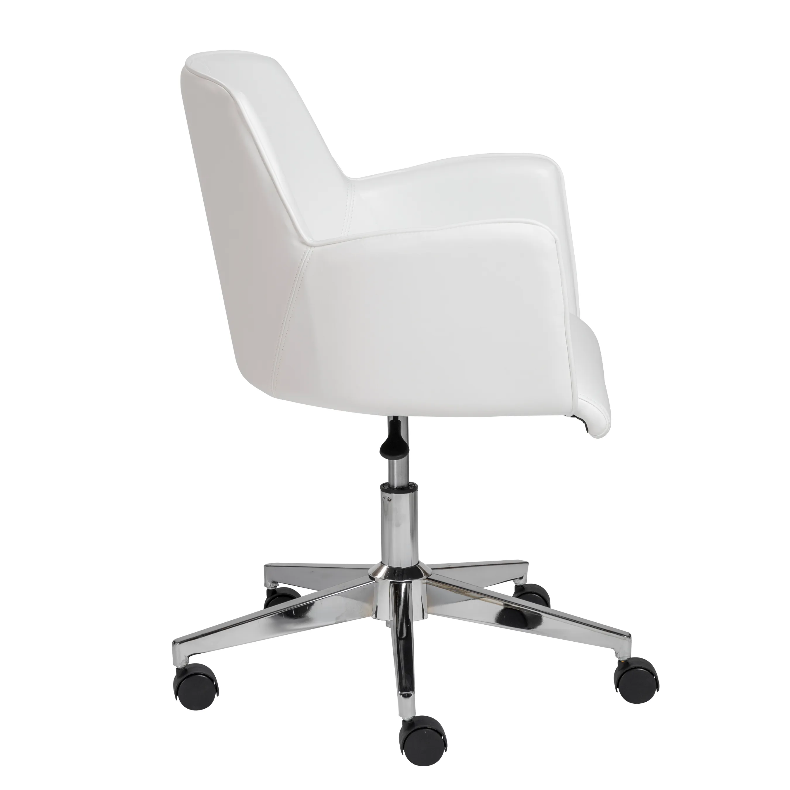 Sunny Pro Office Chair in White with Chrome Base