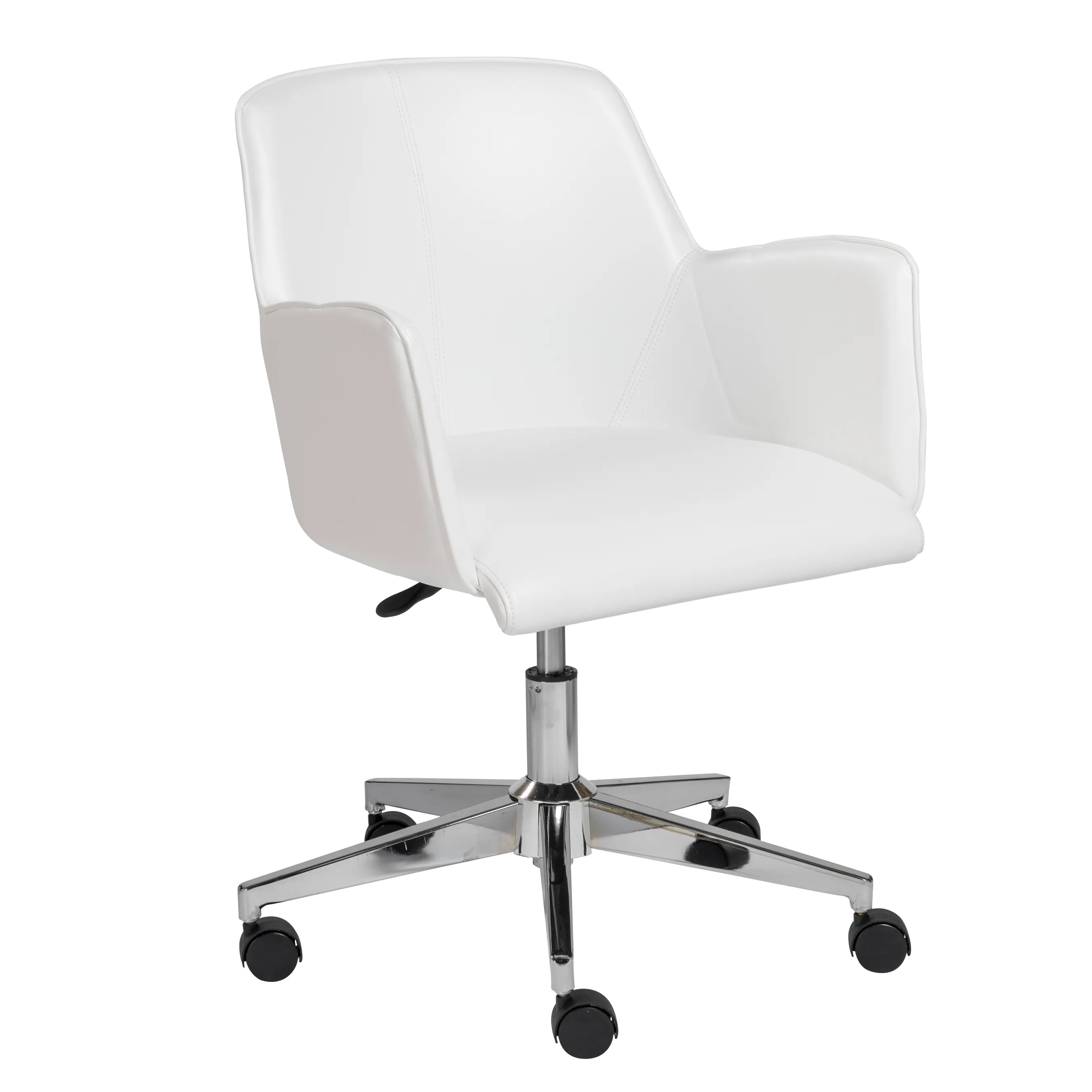 Sunny Pro Office Chair in White with Chrome Base