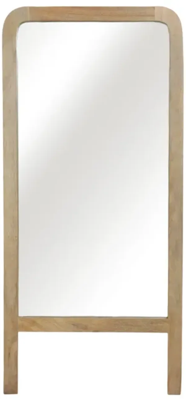 60x28 Leaner Footed Mirror, Natural