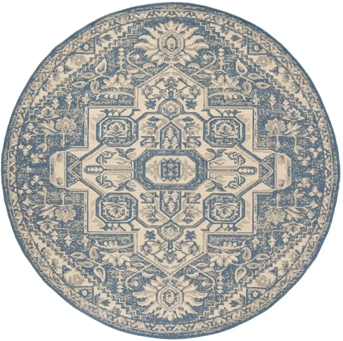 BEACH HOUSE 138 Blue 8' X 8' Round Round Rug