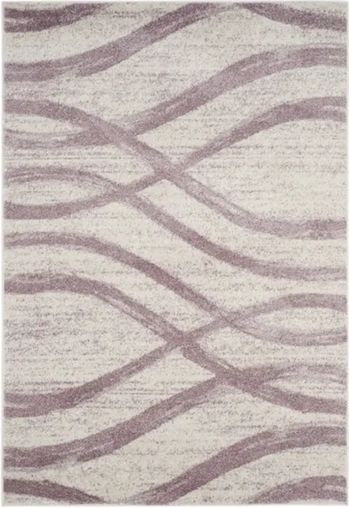 Adirondack Contemporary Cream / Purple 3' X 5' Powerloomed Rug