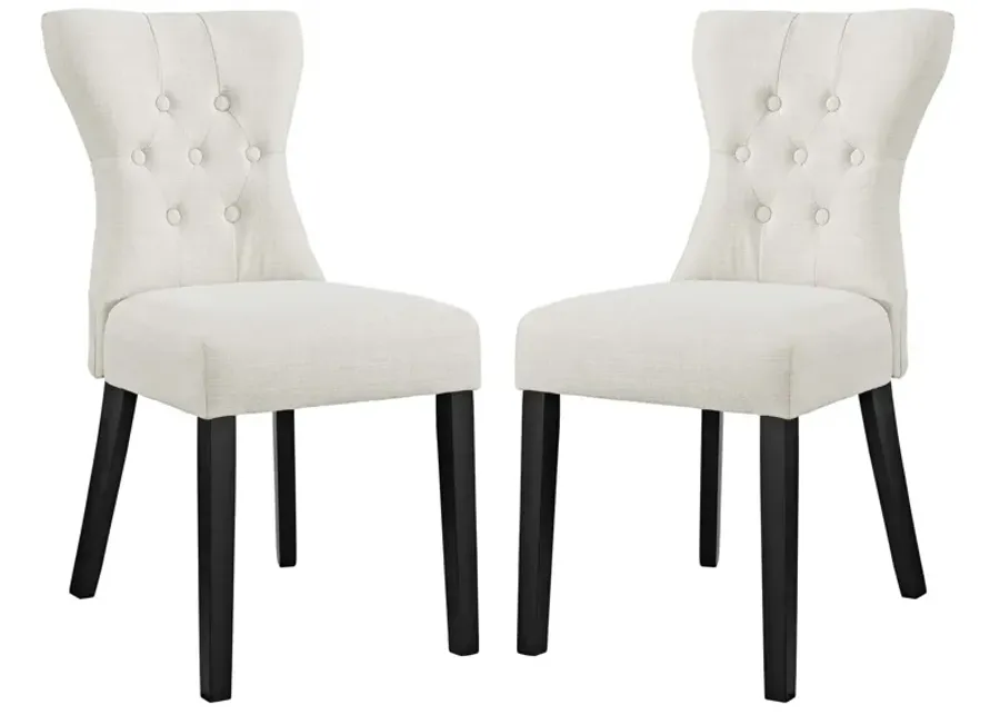 Silhouette Dining Side Chairs Upholstered Fabric Set of 2