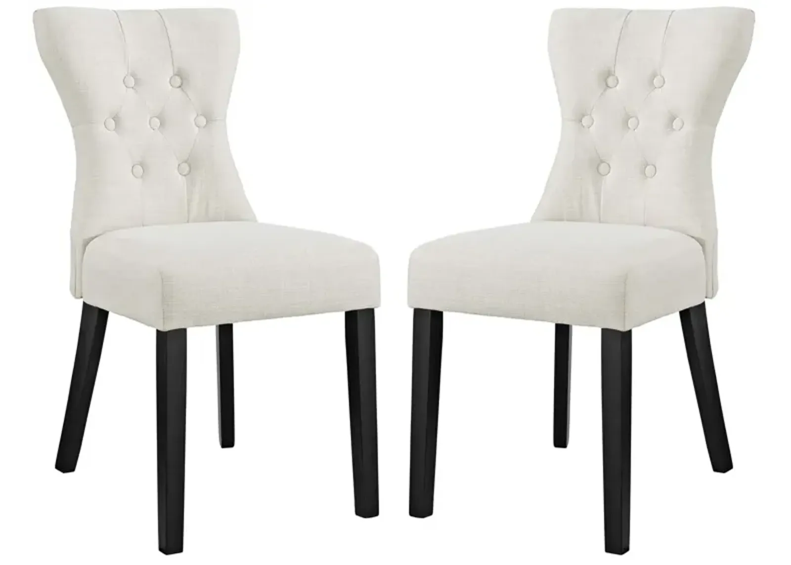 Silhouette Dining Side Chairs Upholstered Fabric Set of 2