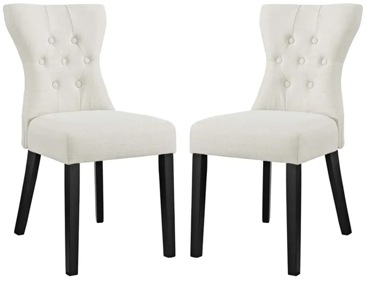 Silhouette Dining Side Chairs Upholstered Fabric Set of 2