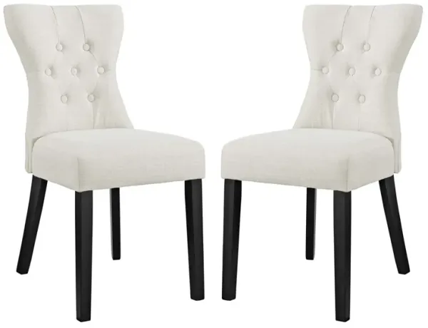 Silhouette Dining Side Chairs Upholstered Fabric Set of 2