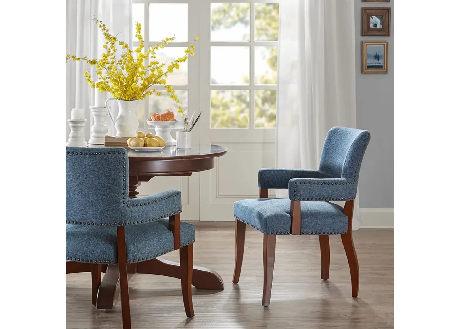 Madison Park Dawson Blue Arm Dining Chair