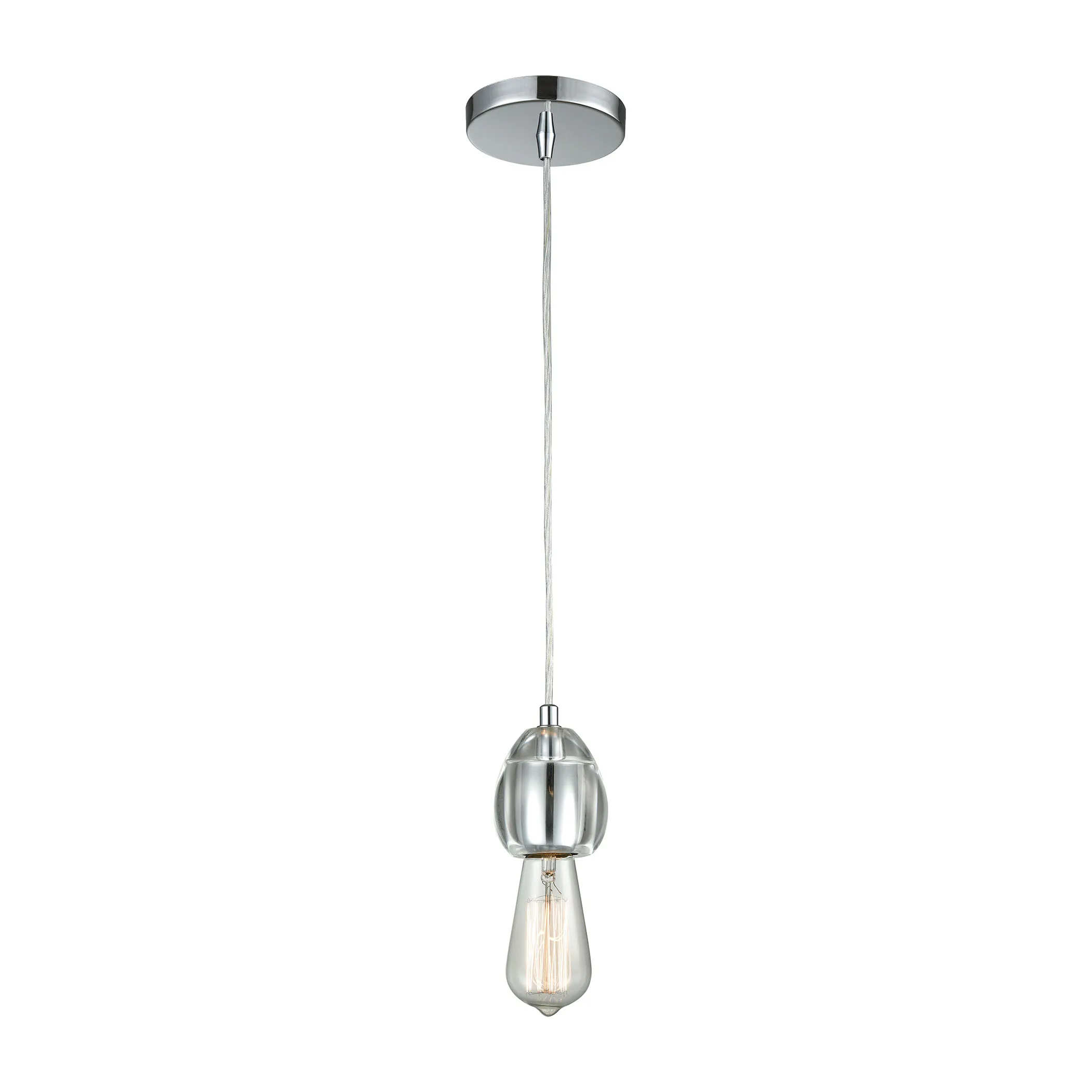 Socketholder 3" Wide 1-Light Mini Pendant - Polished Chrome