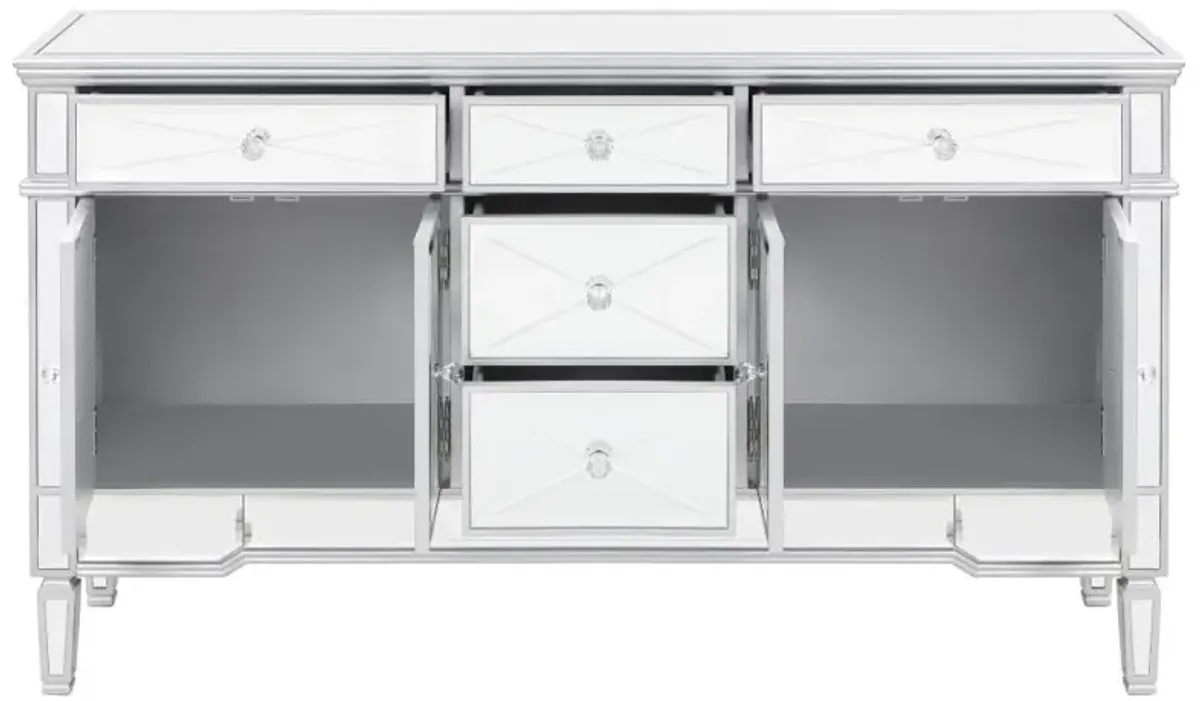 Duchess 5-drawer Accent Cabinet Silver