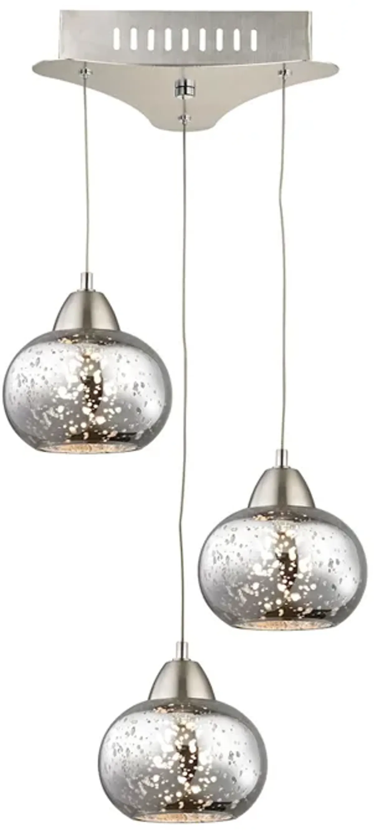 Ciotola Single LED Pendant Complete with Mercury Glass Shade and Holder