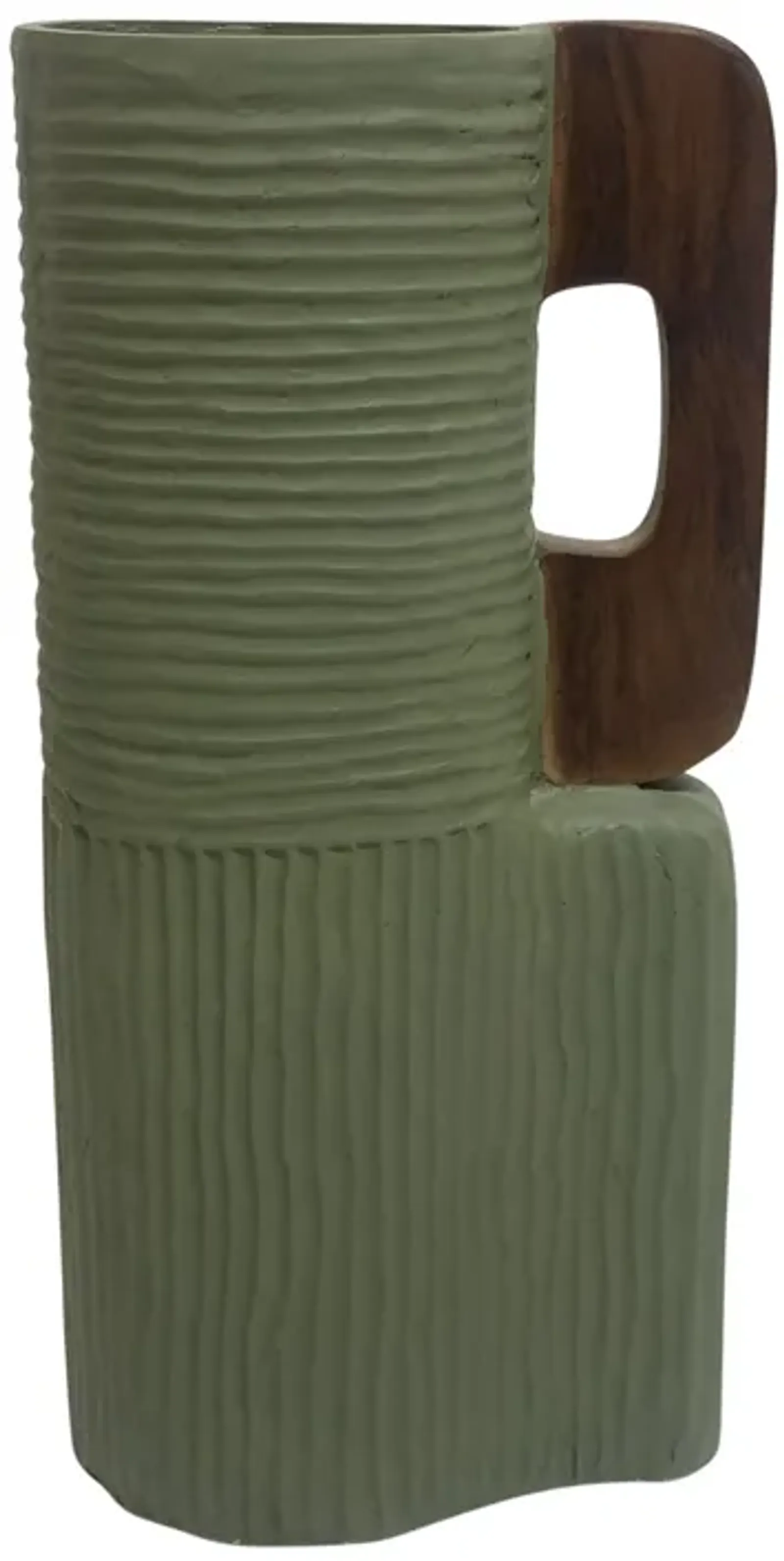 Ecomix, 17" Vase With Handles, Sage Green