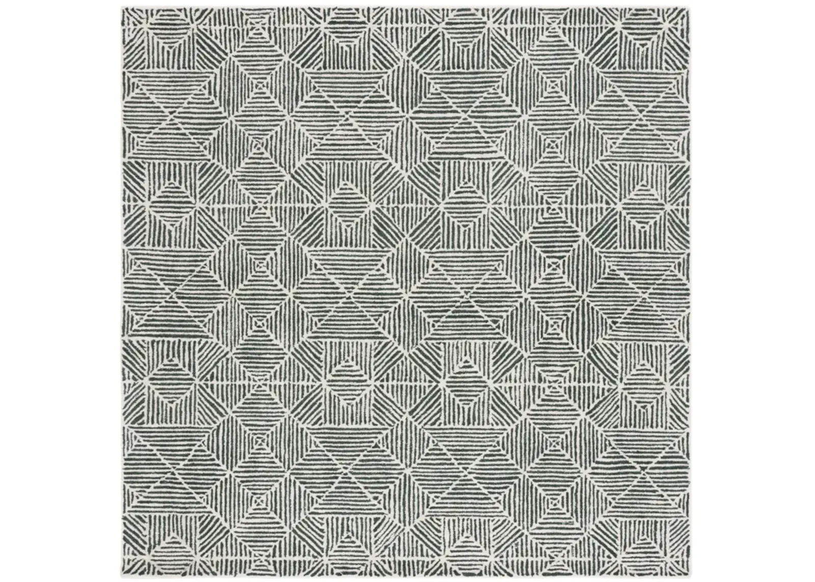 ABSTRACT 763 DARK GREEN  8' x 8' Square Square Rug