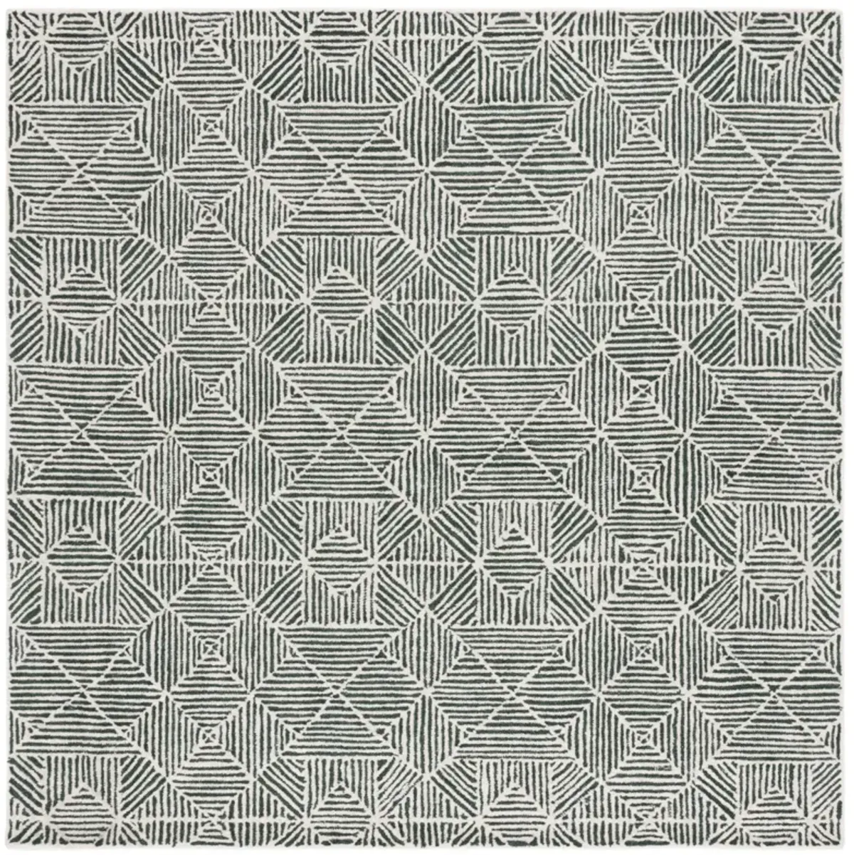 ABSTRACT 763 DARK GREEN  8' x 8' Square Square Rug