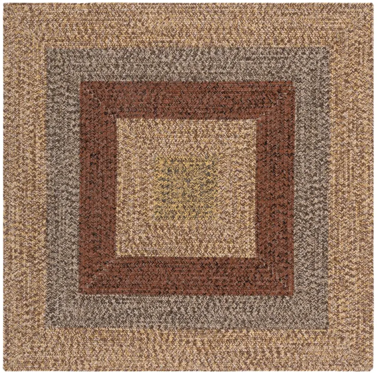 BRAIDED Hand Woven 5' x 5' Square area rug