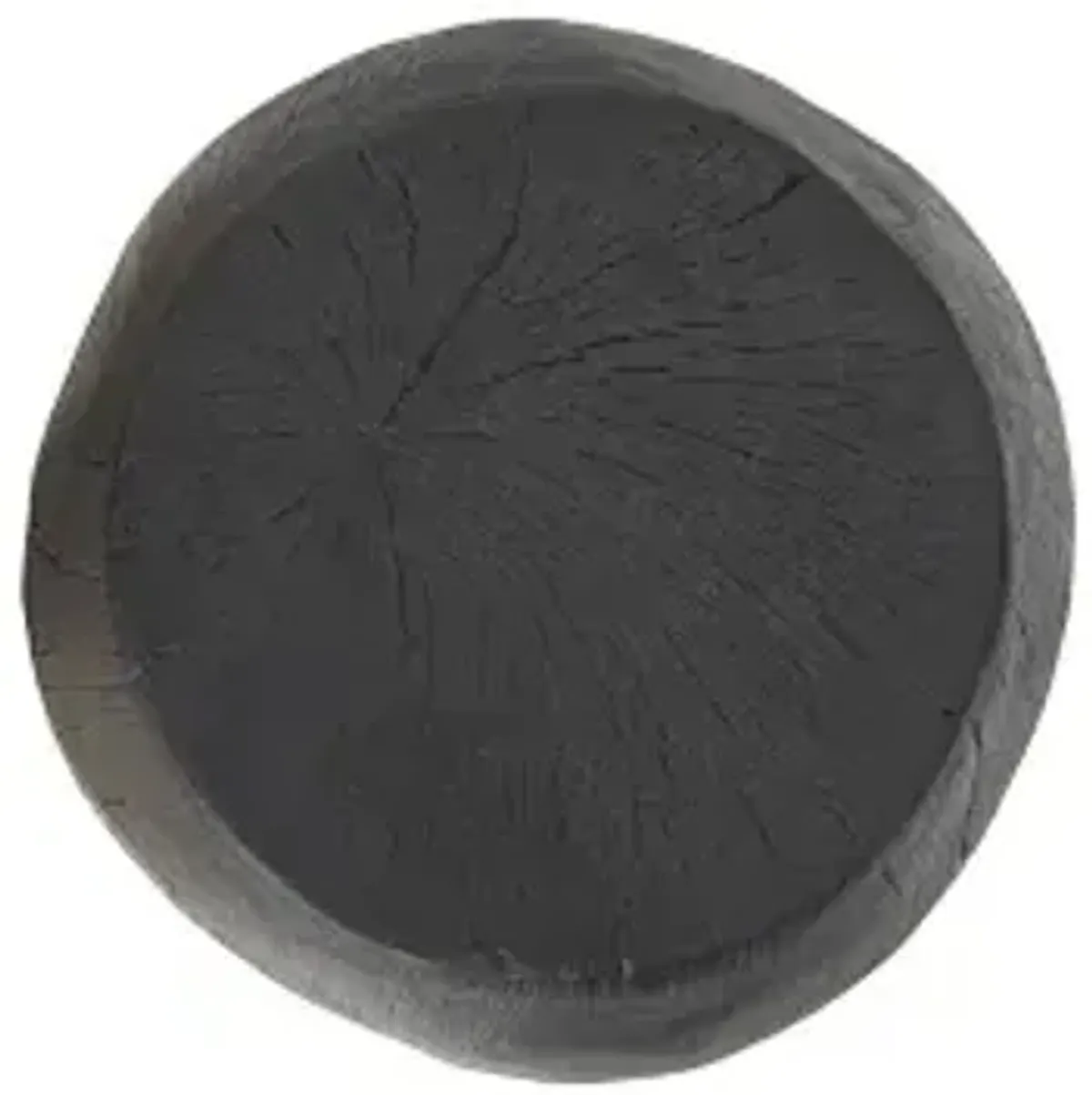 drum stool, resin, charred