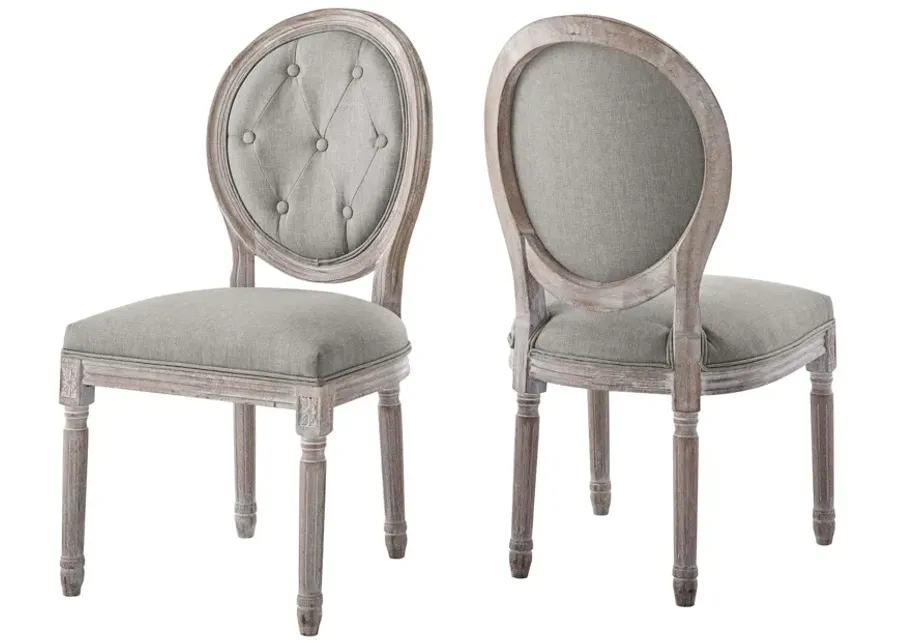 Arise Vintage French Upholstered Fabric Dining Side Chair Set of 2